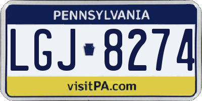 PA license plate LGJ8274