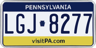 PA license plate LGJ8277