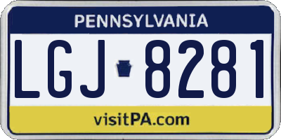 PA license plate LGJ8281