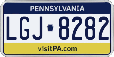 PA license plate LGJ8282