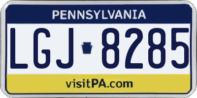 PA license plate LGJ8285