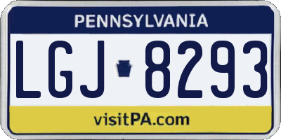 PA license plate LGJ8293