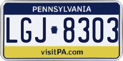 PA license plate LGJ8303