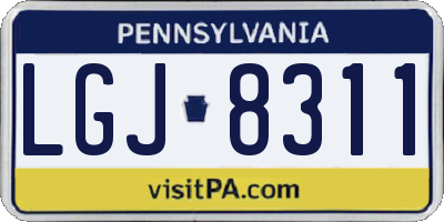 PA license plate LGJ8311