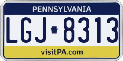PA license plate LGJ8313