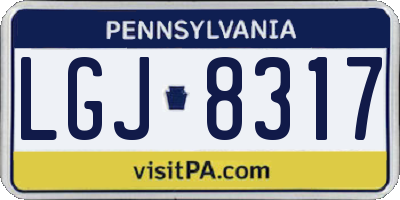 PA license plate LGJ8317