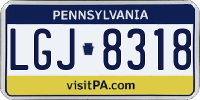 PA license plate LGJ8318