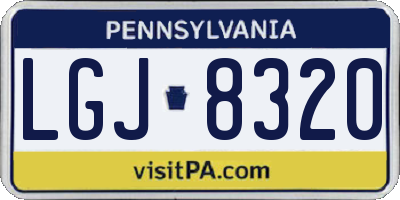 PA license plate LGJ8320