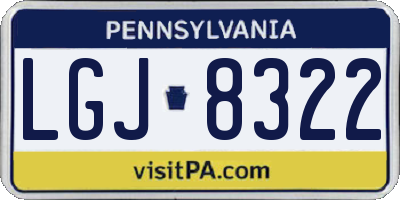 PA license plate LGJ8322