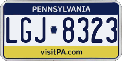 PA license plate LGJ8323
