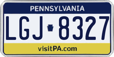 PA license plate LGJ8327