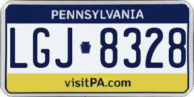 PA license plate LGJ8328