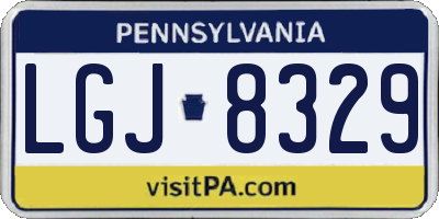 PA license plate LGJ8329