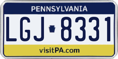 PA license plate LGJ8331