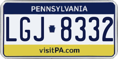 PA license plate LGJ8332