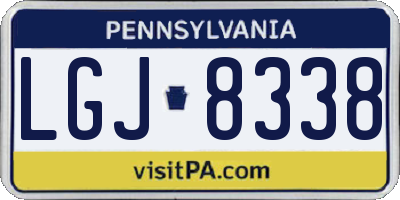 PA license plate LGJ8338