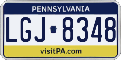 PA license plate LGJ8348