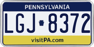 PA license plate LGJ8372