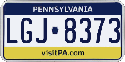 PA license plate LGJ8373