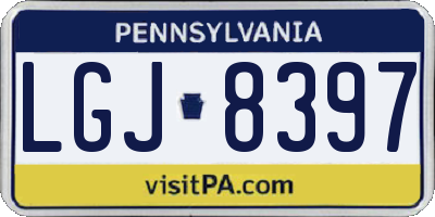 PA license plate LGJ8397