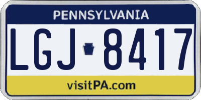 PA license plate LGJ8417