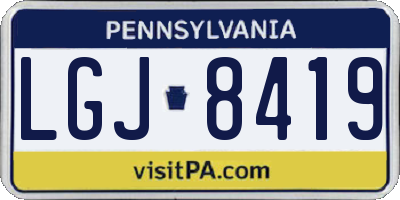 PA license plate LGJ8419