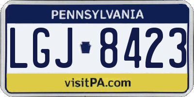 PA license plate LGJ8423