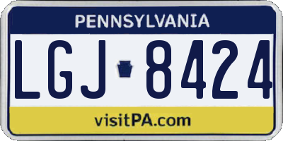 PA license plate LGJ8424