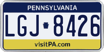 PA license plate LGJ8426