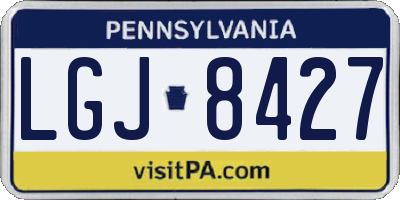 PA license plate LGJ8427