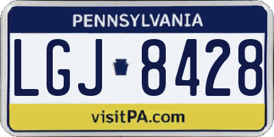 PA license plate LGJ8428
