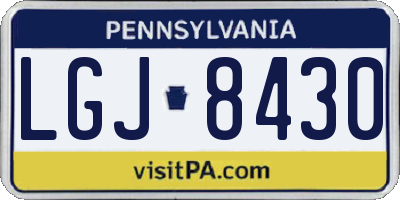PA license plate LGJ8430