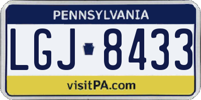 PA license plate LGJ8433