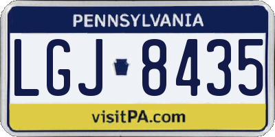 PA license plate LGJ8435