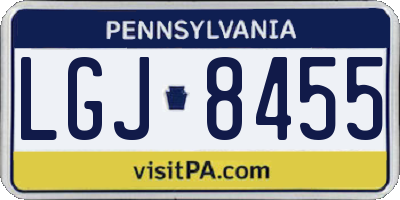 PA license plate LGJ8455