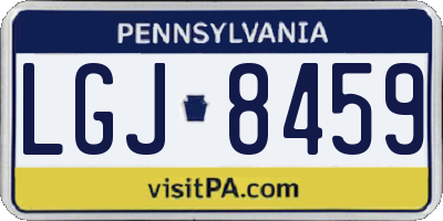 PA license plate LGJ8459