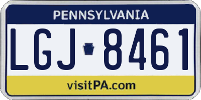 PA license plate LGJ8461