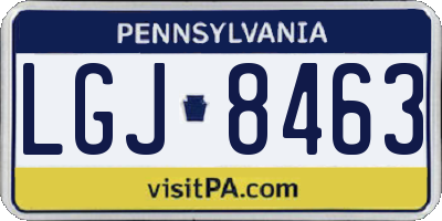 PA license plate LGJ8463