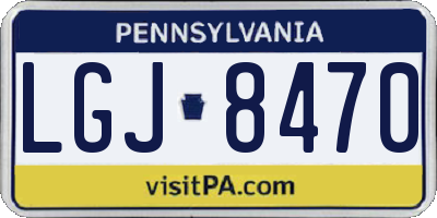 PA license plate LGJ8470