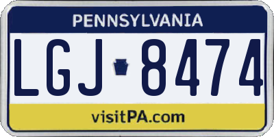PA license plate LGJ8474