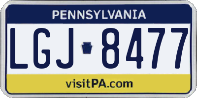PA license plate LGJ8477