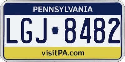 PA license plate LGJ8482