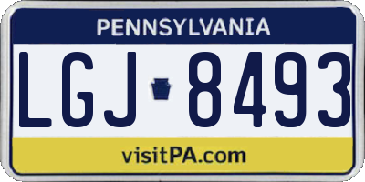 PA license plate LGJ8493