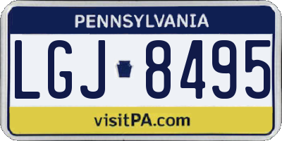 PA license plate LGJ8495