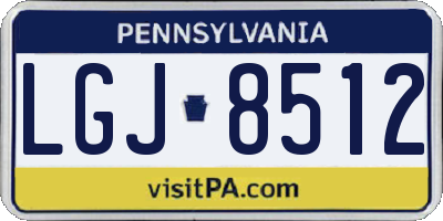 PA license plate LGJ8512