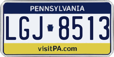 PA license plate LGJ8513