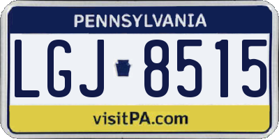 PA license plate LGJ8515