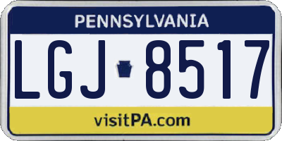PA license plate LGJ8517