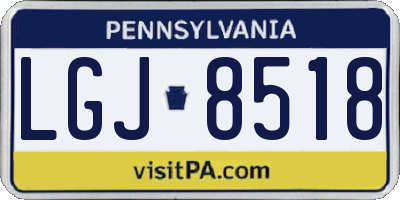 PA license plate LGJ8518