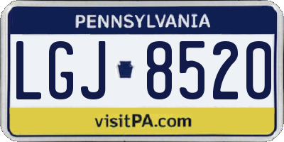 PA license plate LGJ8520